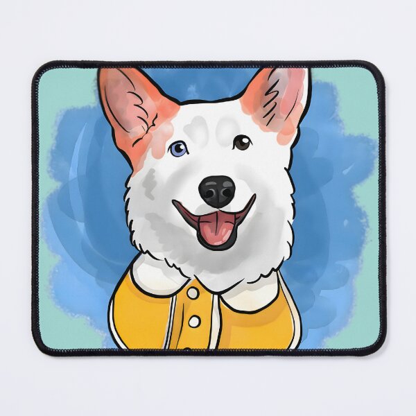 Item preview, Corgi with Heterochromia in Yellow Jacket designed and sold by Littlespetshop.