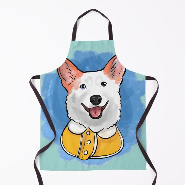 Item preview, Corgi with Heterochromia in Yellow Jacket designed and sold by Littlespetshop.
