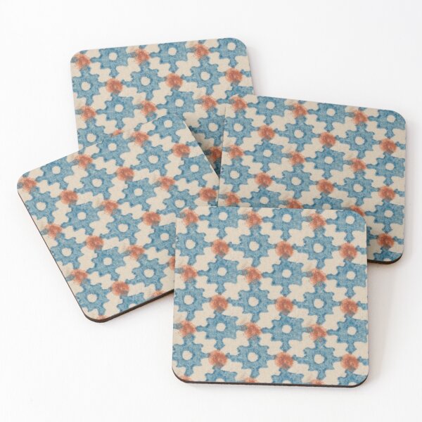 Item preview, Marseille Antique Blue and Rust Geometric Pattern designed and sold by Patterns 1920.
