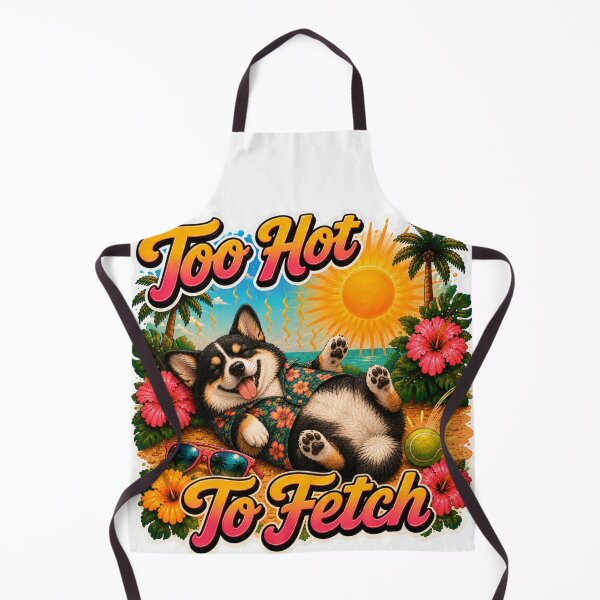 Item preview, Too Hot To Fetch – Funny Summer Tricolor Corgi Lazy Beach Dog designed and sold by DailyStruggleCo.