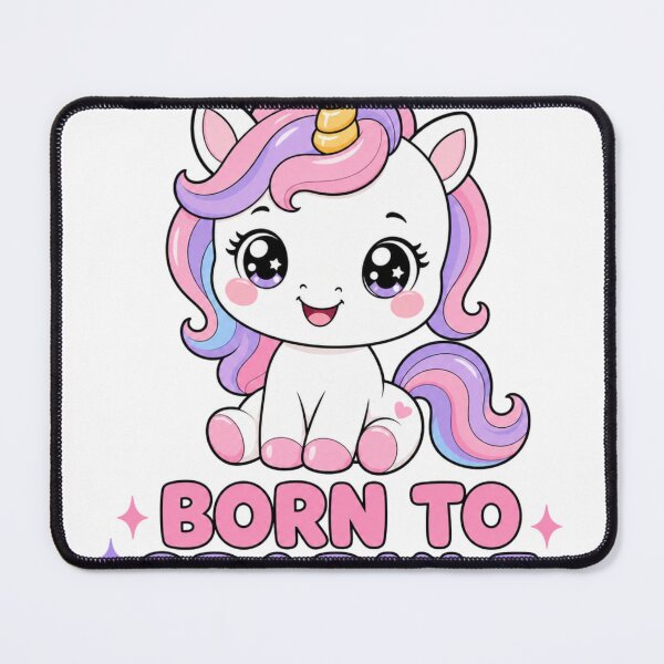 Item preview, Born To Sparkle Cute Kawaii Unicorn with Saying designed and sold by BoosterShop.