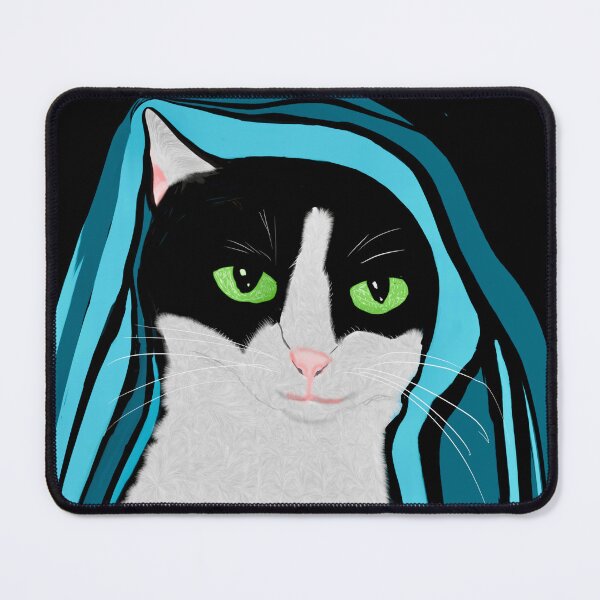 Item preview, Cat in Blue Drape designed and sold by Elaine M Hayward .