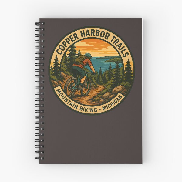 Item preview, Copper Harbor Michigan Mountain Biking Trails Vintage Badge designed and sold by American Travels.