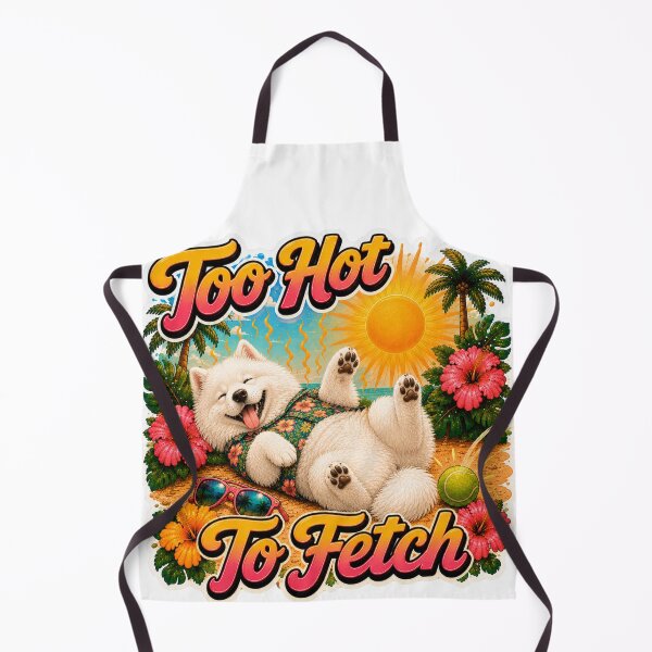 Item preview, Too Hot To Fetch – Funny Summer Samoyed Lazy Beach Dog designed and sold by DailyStruggleCo.