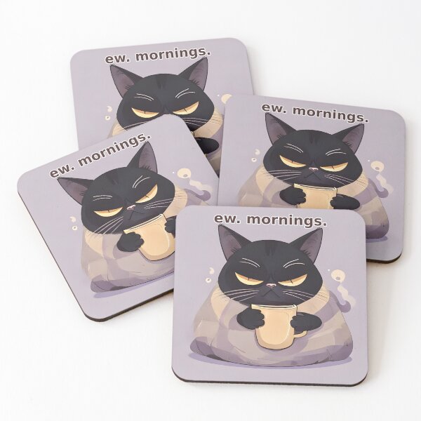 Item preview, Ew Mornings Sleepy Black Cat designed and sold by rostomaxa.