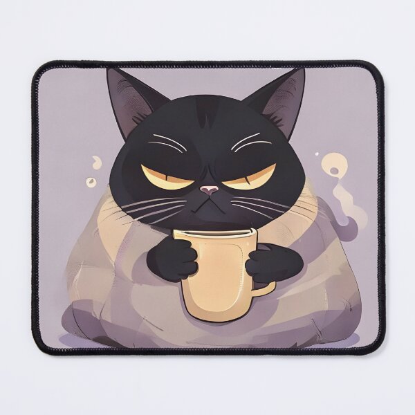 Item preview, Ew Mornings Sleepy Black Cat designed and sold by rostomaxa.