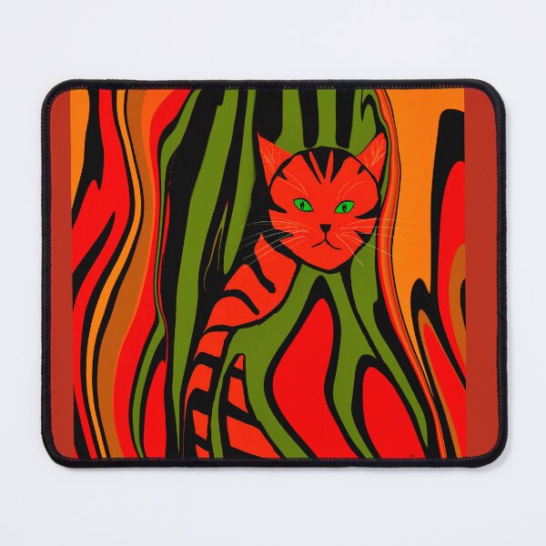 Item preview, Cat in Vibrant Abstract Patterns designed and sold by Elaine M Hayward .