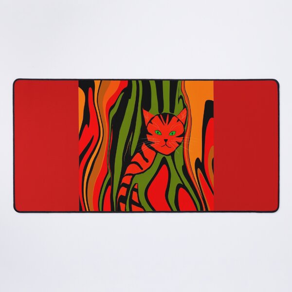 Item preview, Cat in Vibrant Abstract Patterns designed and sold by Elaine M Hayward .