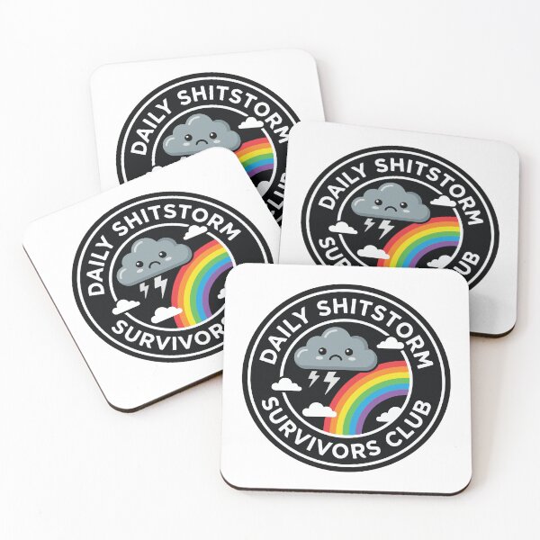 Item preview, Daily Shitstorm Survivors Club - Cute Rainbow Sarcastic Adult Humor designed and sold by raedattia.