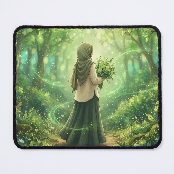 Item preview, Enchanting Forest Muse: Modest Elegance in Shades of Green designed and sold by hakikatm.
