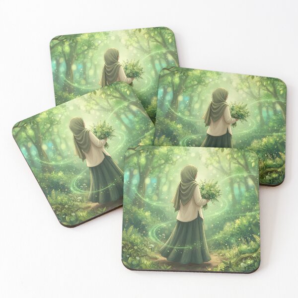 Item preview, Enchanting Forest Muse: Modest Elegance in Shades of Green designed and sold by hakikatm.