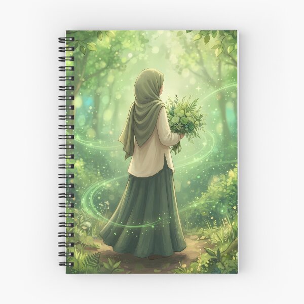 Item preview, Enchanting Forest Muse: Modest Elegance in Shades of Green designed and sold by hakikatm.