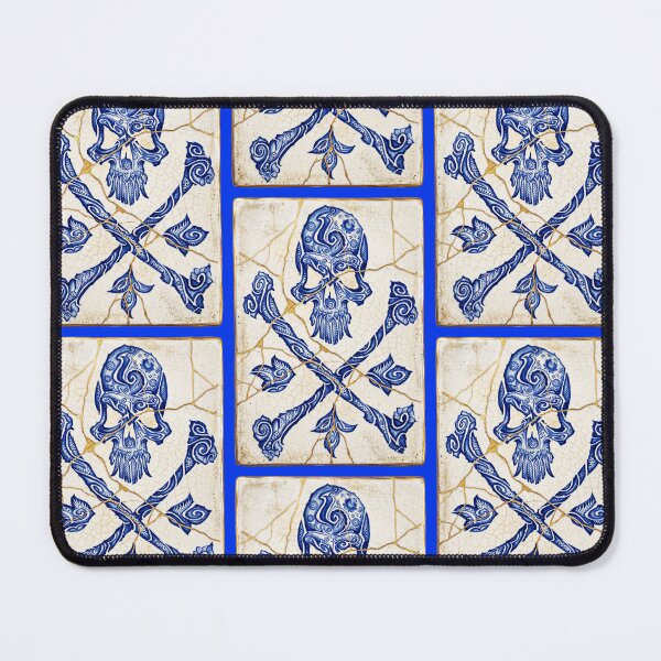 Item preview, Skull Kintsugi Gzhel Ceramic Art designed and sold by JFOdesign.
