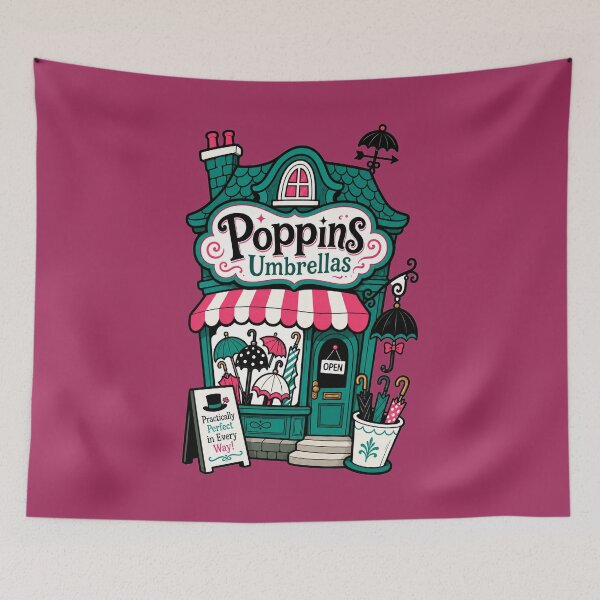 Item preview, Poppins Umbrella Shop designed and sold by BrambleBox.
