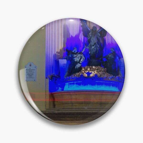 Item preview, Blue-Lit Angel Statue Memorial On Steps At Night With Light Trails And Architectural Backdrop designed and sold by Nmallia.