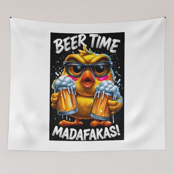 Item preview, Funny Cartoon Chicken with Beer Mugs and Shades designed and sold by Artessie.