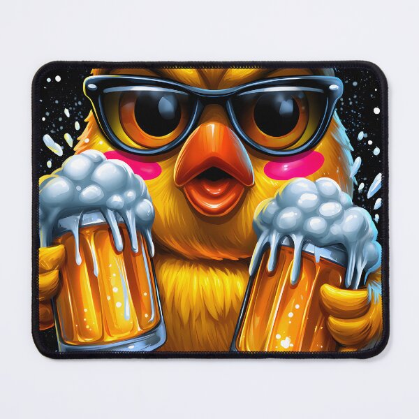 Item preview, Funny Cartoon Chicken with Beer Mugs and Shades designed and sold by Artessie.