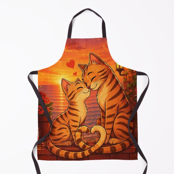 Item preview, Romantic Cats at Sunset – Cute Love Cat Aesthetic Design designed and sold by Aruellart.