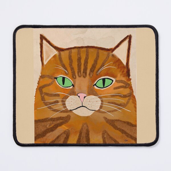 Item preview, Green-Eyed Ginger Cat Portrait designed and sold by Elaine M Hayward .