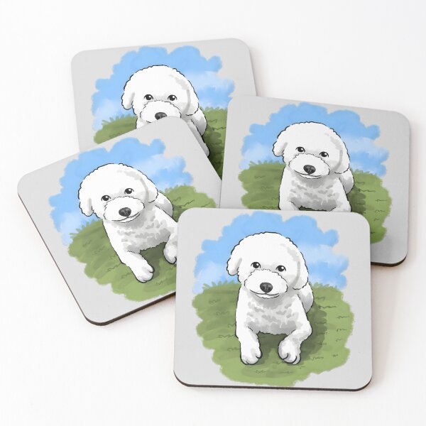 Item preview, Fluffy White Bichon Poodle Puppy designed and sold by Littlespetshop.