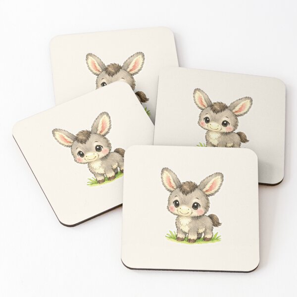 Item preview, Adorable Fluffy Baby Donkey Kawaii Farm Animal Sticker designed and sold by mijaczeek.