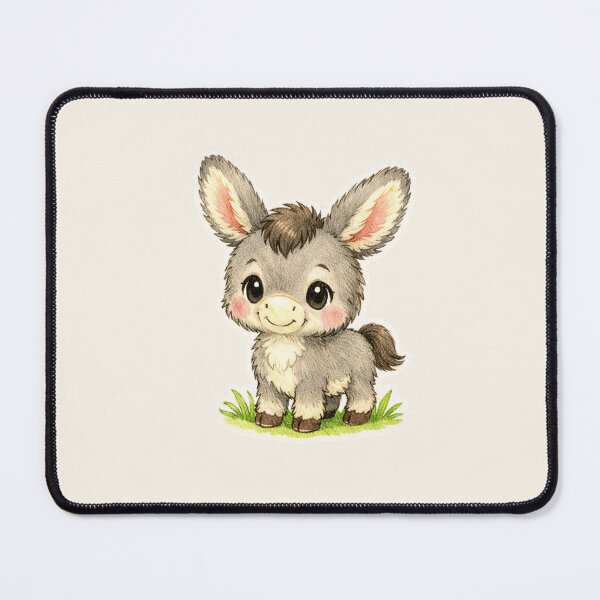 Item preview, Adorable Fluffy Baby Donkey Kawaii Farm Animal Sticker designed and sold by mijaczeek.