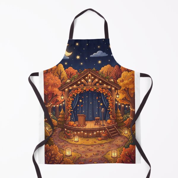 Item preview, MAGICAL AUTUMN SCENE IN THE NIGHT FOREST WITH PUMPKINS AND LIGHTS designed and sold by Curiosiart.