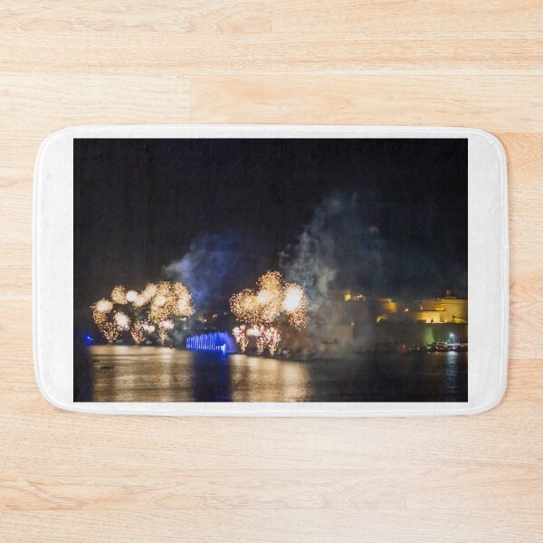 Item preview, Fireworks Display Over Harbor At Night With Colorful Reflections And Festive Light Show designed and sold by Nmallia.