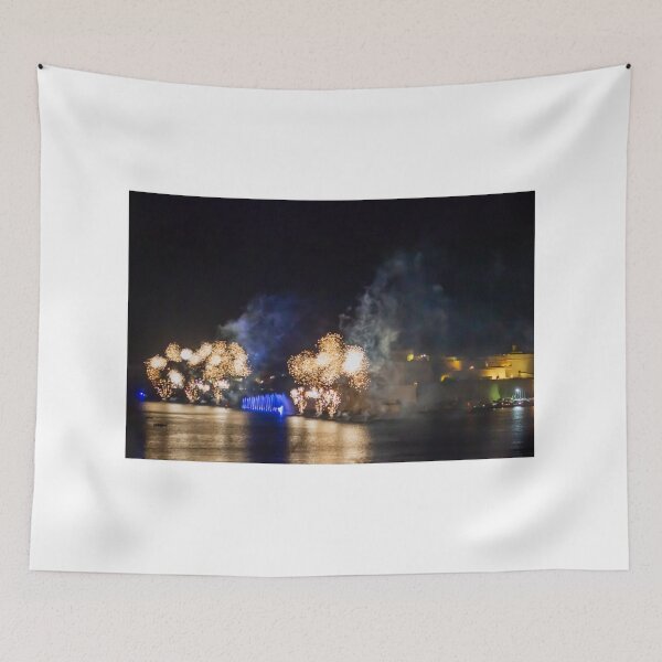 Item preview, Fireworks Display Over Harbor At Night With Colorful Reflections And Festive Light Show designed and sold by Nmallia.