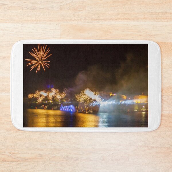 Item preview, Fireworks Display Over Harbor At Night With Colorful Reflections And Festive Light Show designed and sold by Nmallia.