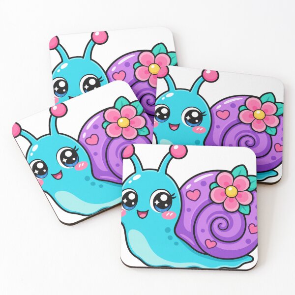 Item preview, Slow and Steady Cute Kawaii Snail with Flower designed and sold by BoosterShop.