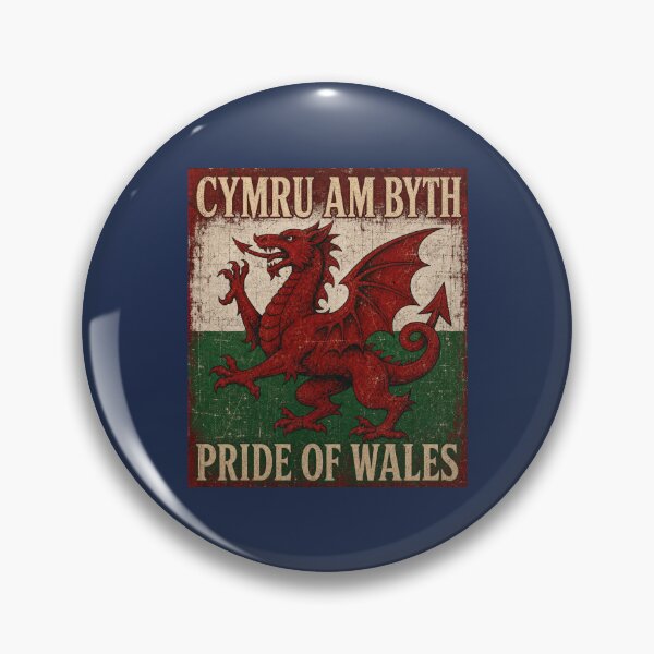 Item preview, Title: Cymru Am Byth — Pride of Wales Vintage Welsh Dragon Heritage Design designed and sold by bumbledown.