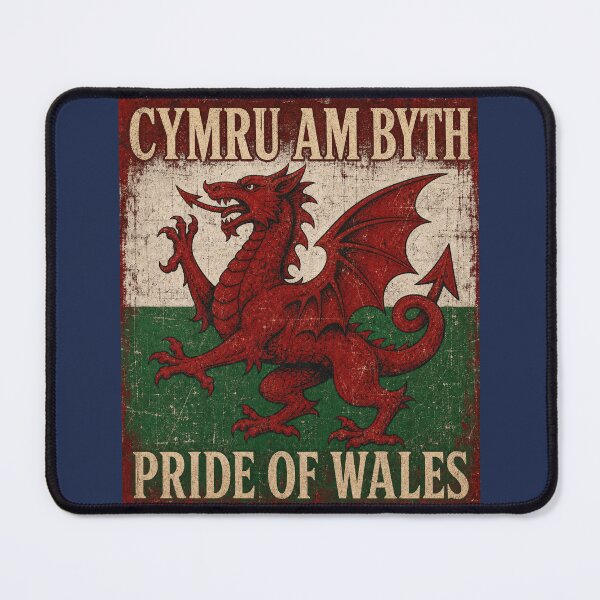 Item preview, Title: Cymru Am Byth — Pride of Wales Vintage Welsh Dragon Heritage Design designed and sold by bumbledown.
