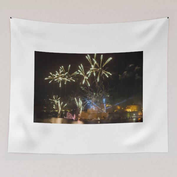 Item preview, Fireworks Display Over Harbor At Night With Colorful Reflections And Festive Light Show designed and sold by Nmallia.
