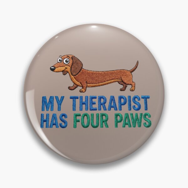 Item preview, Funny Dachshund Therapist Embroidery Quote Design designed and sold by MegaNovaArt.