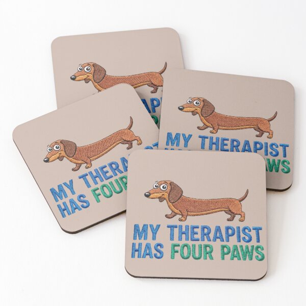 Item preview, Funny Dachshund Therapist Embroidery Quote Design designed and sold by MegaNovaArt.