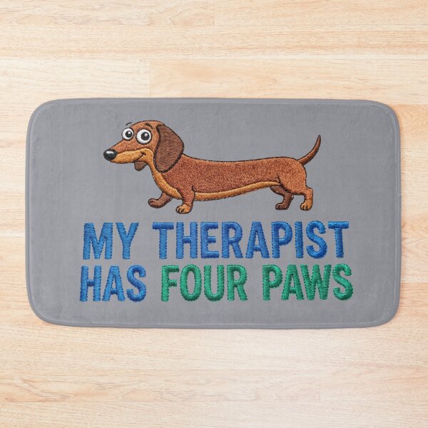 Item preview, Funny Dachshund Therapist Embroidery Quote Design designed and sold by MegaNovaArt.