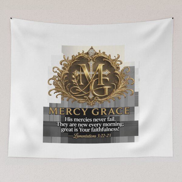 Item preview, Mercy Grace, Elegant MG Monogram  Christian Streetwear designed and sold by KINGDOM GOLD STUDIO.