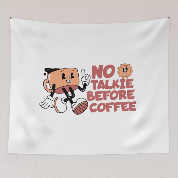 Item preview, National Coffee Day - No Talkie Before Coffee Retro Mug designed and sold by drchzak.