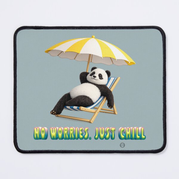 Item preview, No Worries. Just Chill. Cute Relaxing Panda Beach Vacation 3D Design designed and sold by gauthier-studio.
