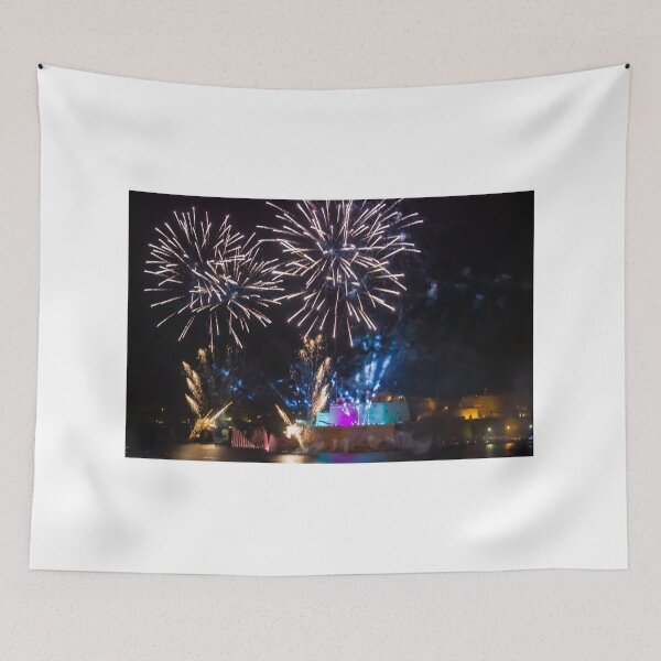 Item preview, Fireworks Display Over Harbor At Night With Colorful Reflections And Festive Light Show designed and sold by Nmallia.