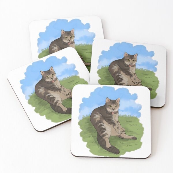 Item preview, Funny Sitting Tabby Cat on Grass designed and sold by Littlespetshop.