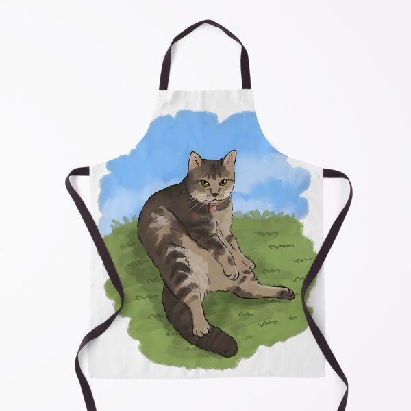 Item preview, Funny Sitting Tabby Cat on Grass designed and sold by Littlespetshop.