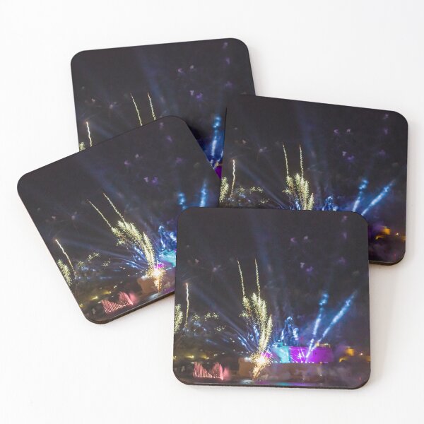 Item preview, Fireworks Display Over Harbor At Night With Colorful Reflections And Festive Light Show designed and sold by Nmallia.