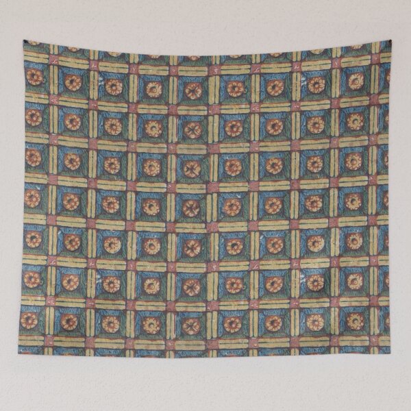 Item preview, Pompeii Ancient Roman Mosaic Floral Grid designed and sold by Patterns 1920.