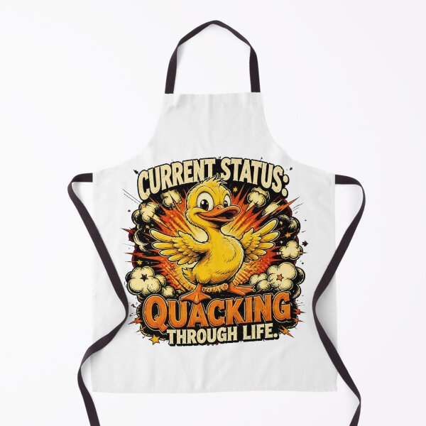 Item preview, Current Status Quacking Through Life Funny Yellow Duck Vintage Retro T-Shirt designed and sold by Cavalier-org.