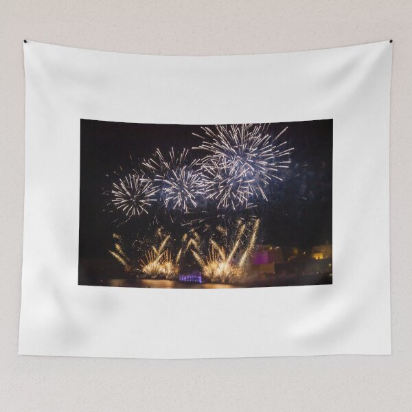 Item preview, Fireworks Display Over Harbor At Night With Colorful Reflections And Festive Light Show designed and sold by Nmallia.