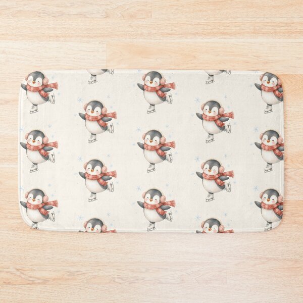 Artikelvorschau, Cute Ice Skating Penguin | Kawaii Winter Watercolor Penguin entworfen und verkauft von looplandger.