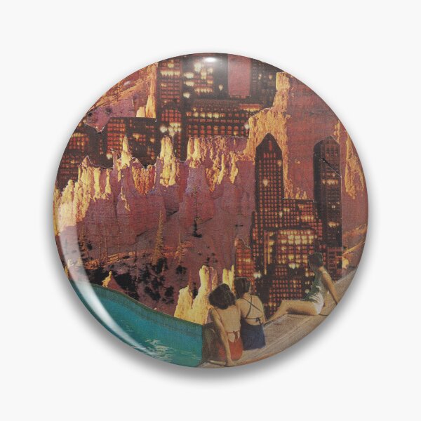 Item preview, oasis swimming pool city rocks retro vintage collage designed and sold by seventies.collages.