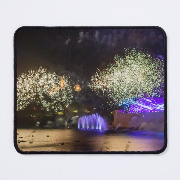 Item preview, Fireworks Display Over Harbor At Night With Colorful Reflections And Festive Light Show designed and sold by Nmallia.